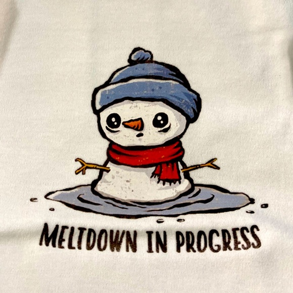 Baby Onesie Long Sleeve Bodysuit Meltdown in Progress - All White NWT - Picture 2 of 4